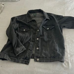 Grey/black oversized denim jacket